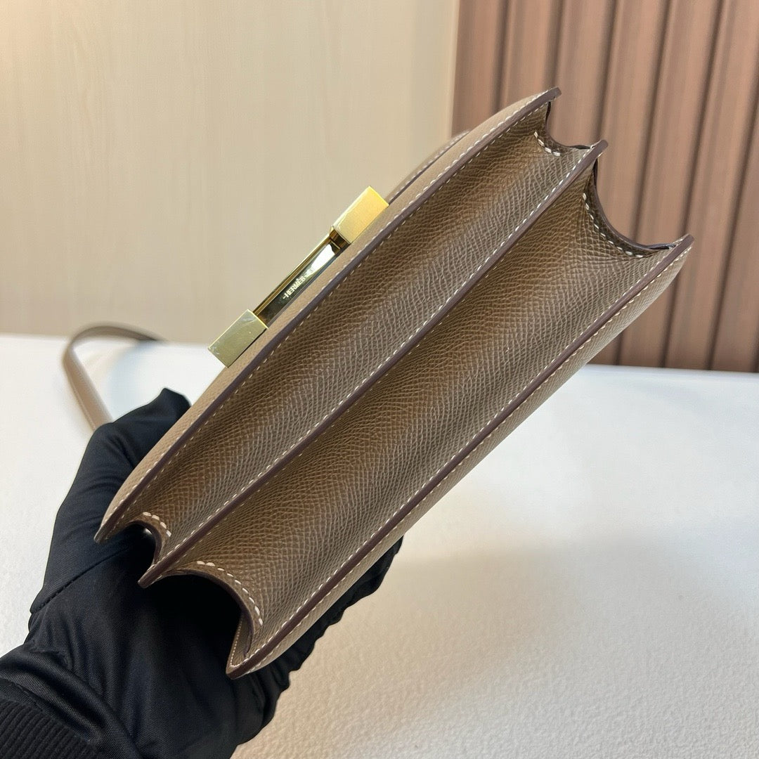 Hermes Constance, 19cm, CK 18, Epsom